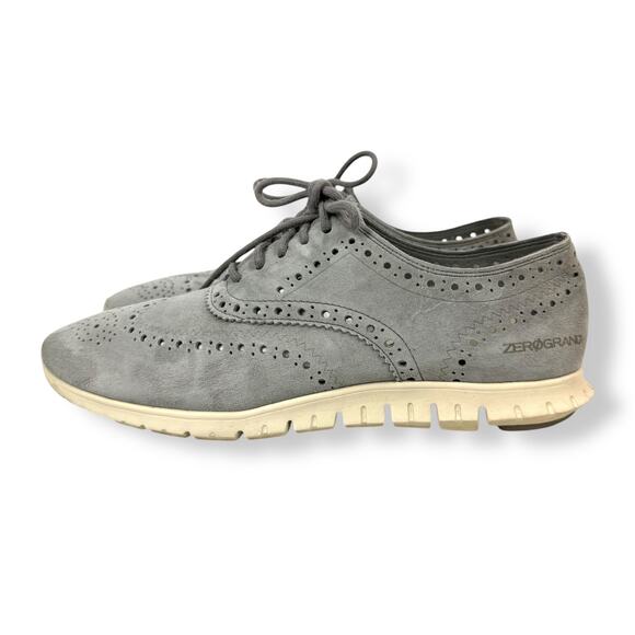 COLE HAAN Zero Grand gray suede leather lightweight sneakers Ladies 9.5 - Picture 1 of 12